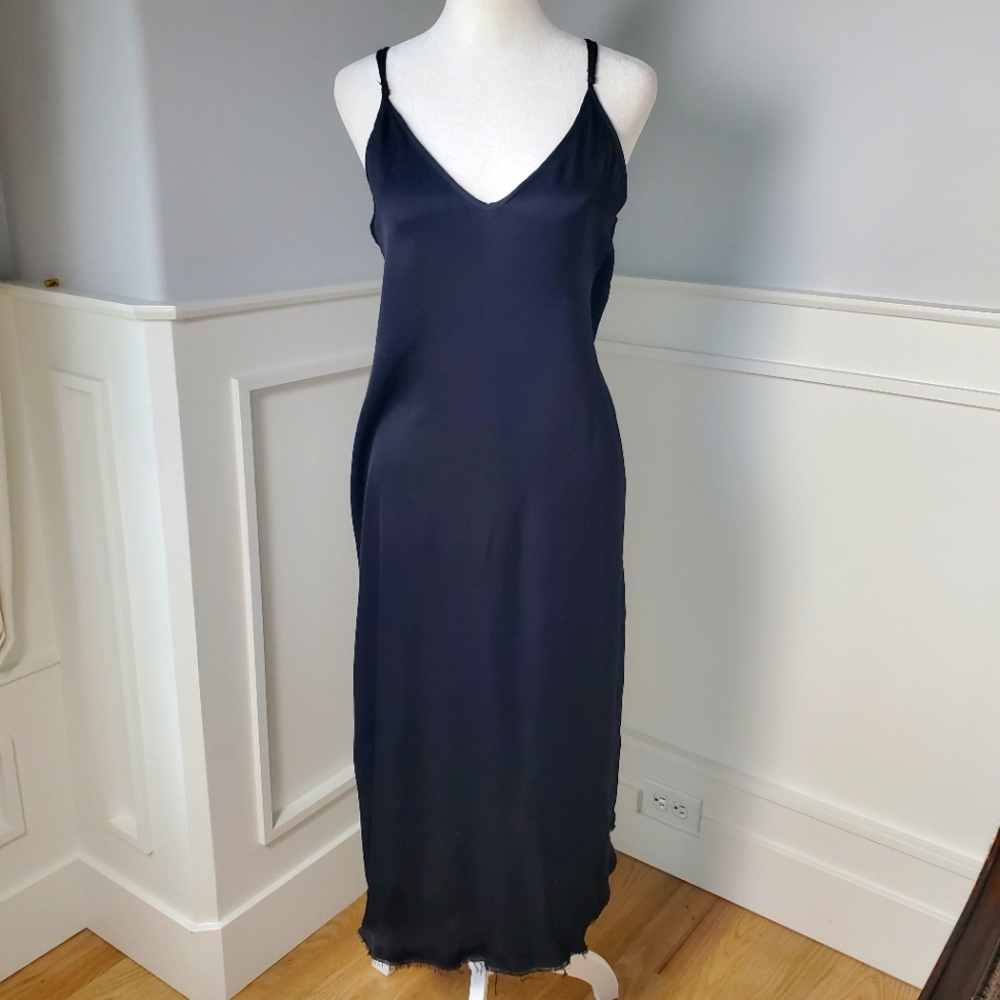 Raquel  Allegra Black Maxi Sateen Sleeveless Dress Size 2